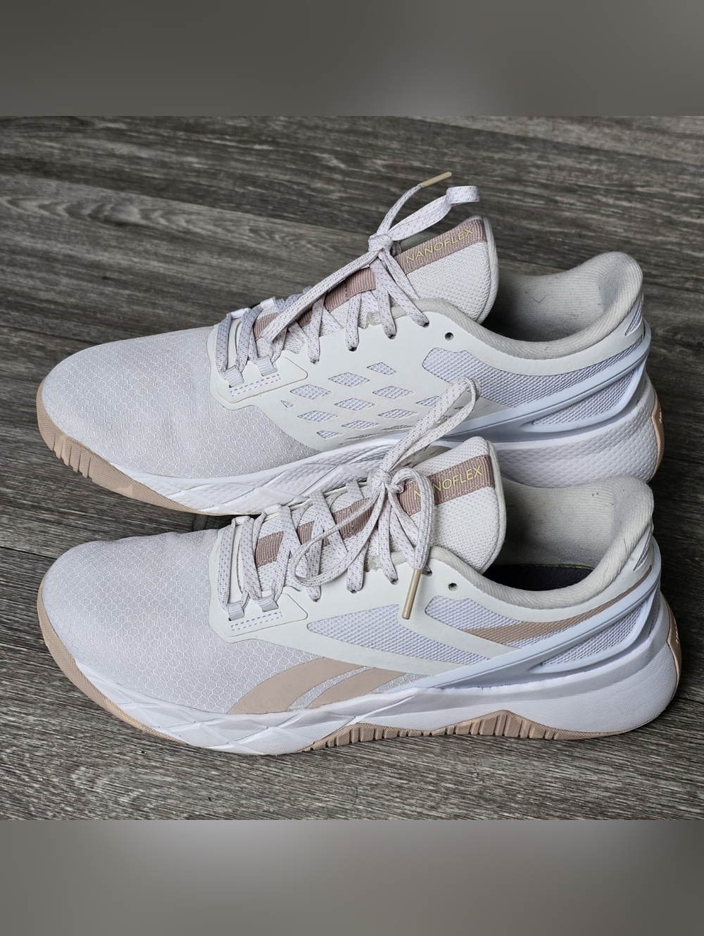 B9 Reebok Nanoflex TR Women 9 Training Shoe White CrossFit Gym Running Sneaker